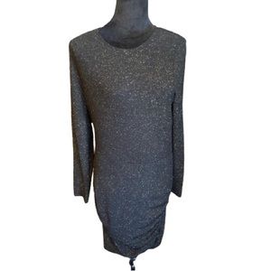 Black glitter long sleeve dress